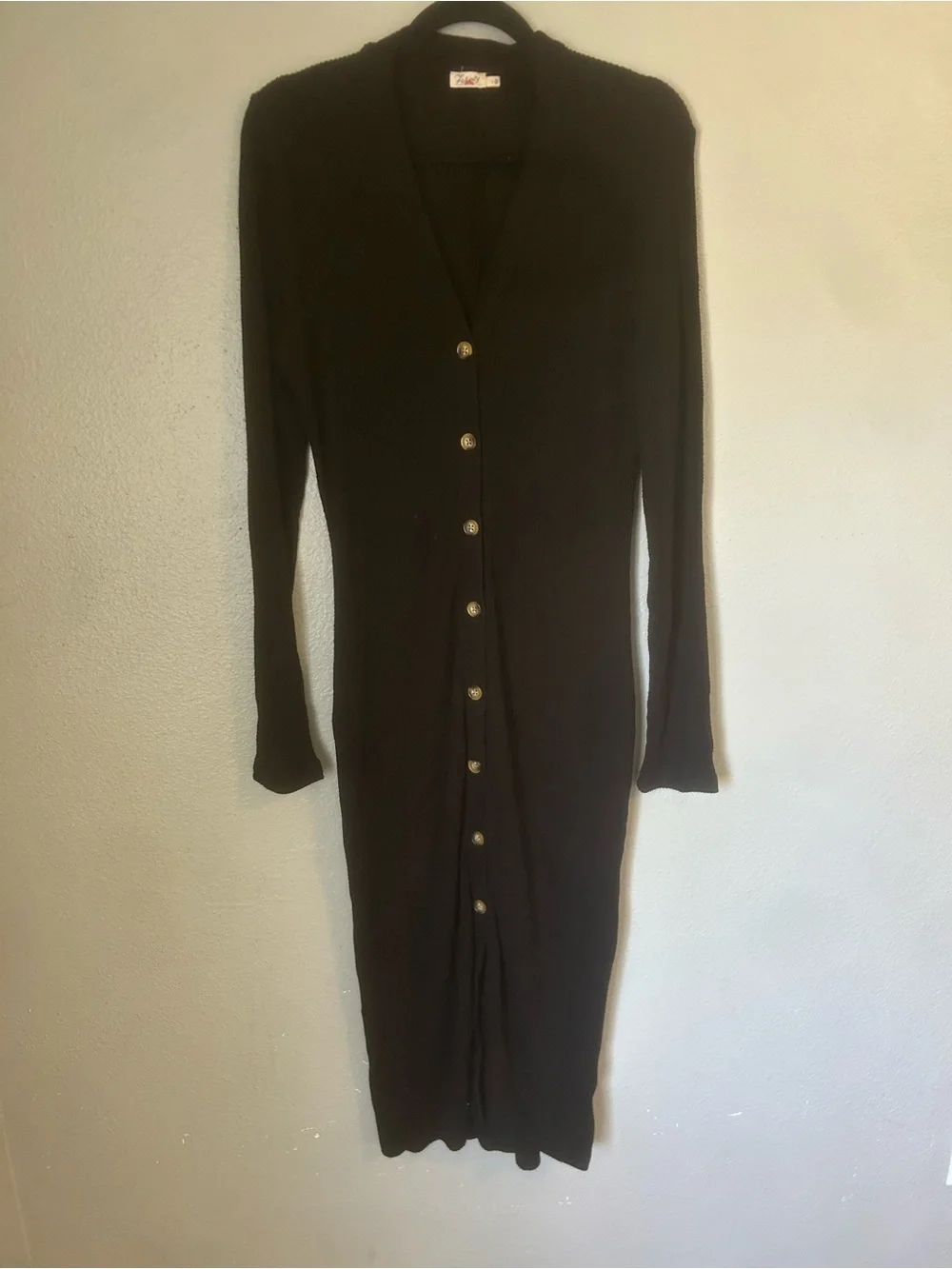 Faherty ribbed button down midi dress